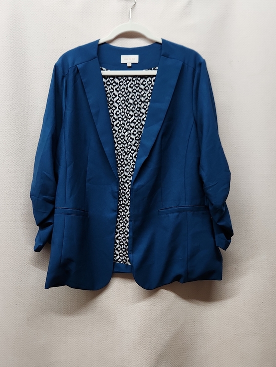 Skies Are Blue Jackets & Blazers - Skies Are Blue Deep Blue Open-Front Women's Blazer